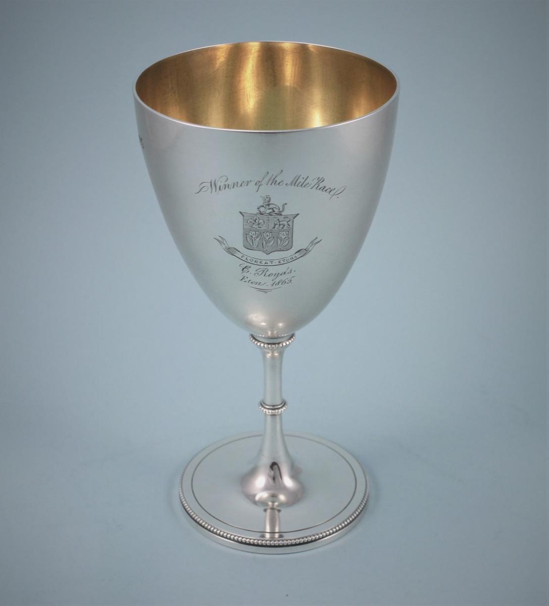 VICTORIAN Eton College Sterling Silver Goblet by Daniel & Charles Houle. London 1864