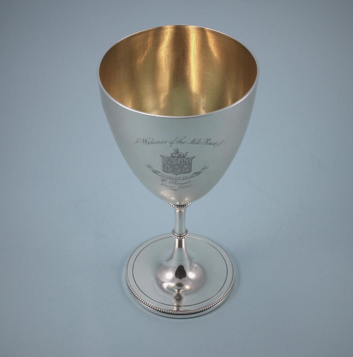VICTORIAN Eton College Sterling Silver Goblet by Daniel & Charles Houle. London 1864