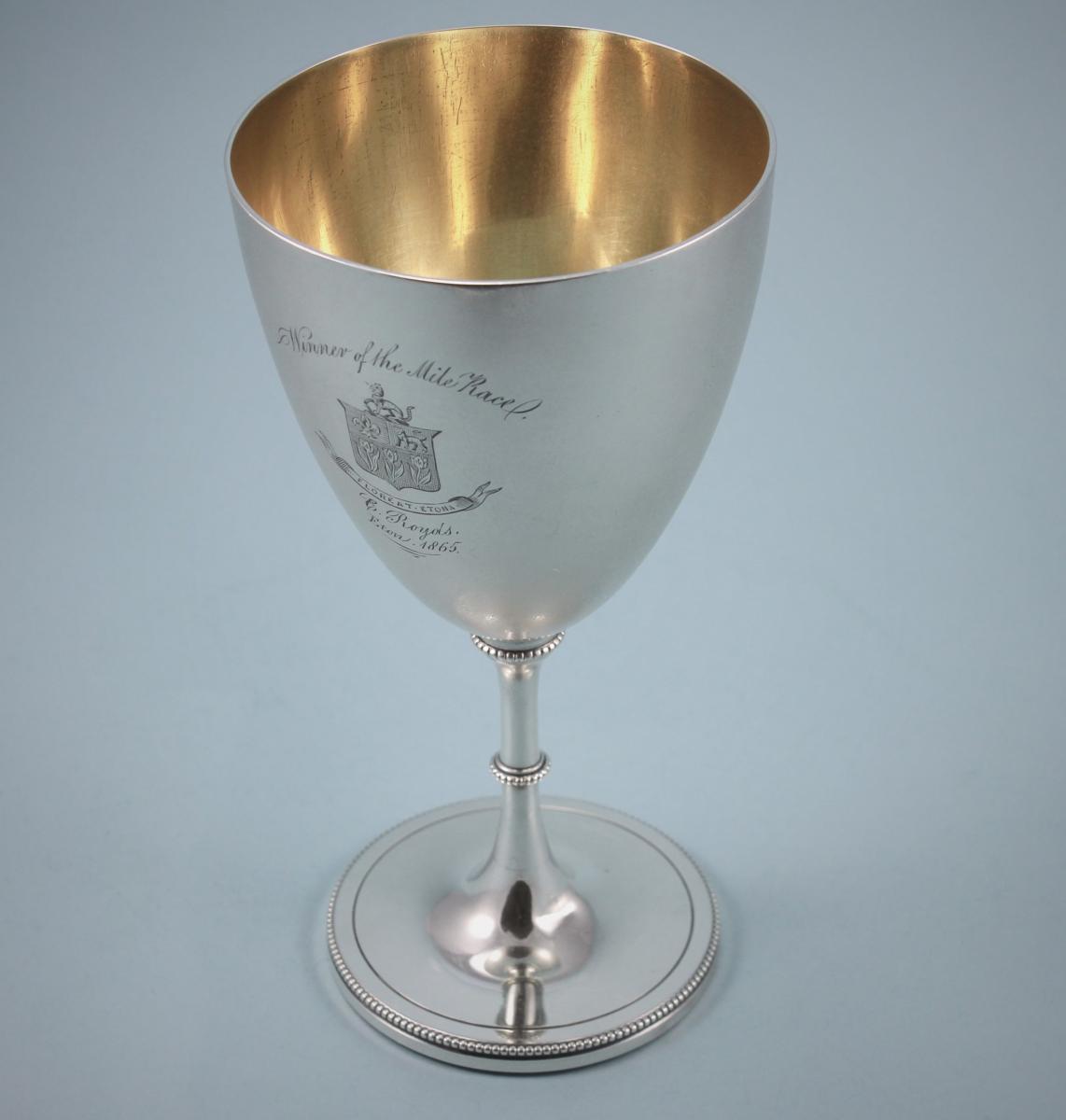 VICTORIAN Eton College Sterling Silver Goblet by Daniel & Charles Houle. London 1864