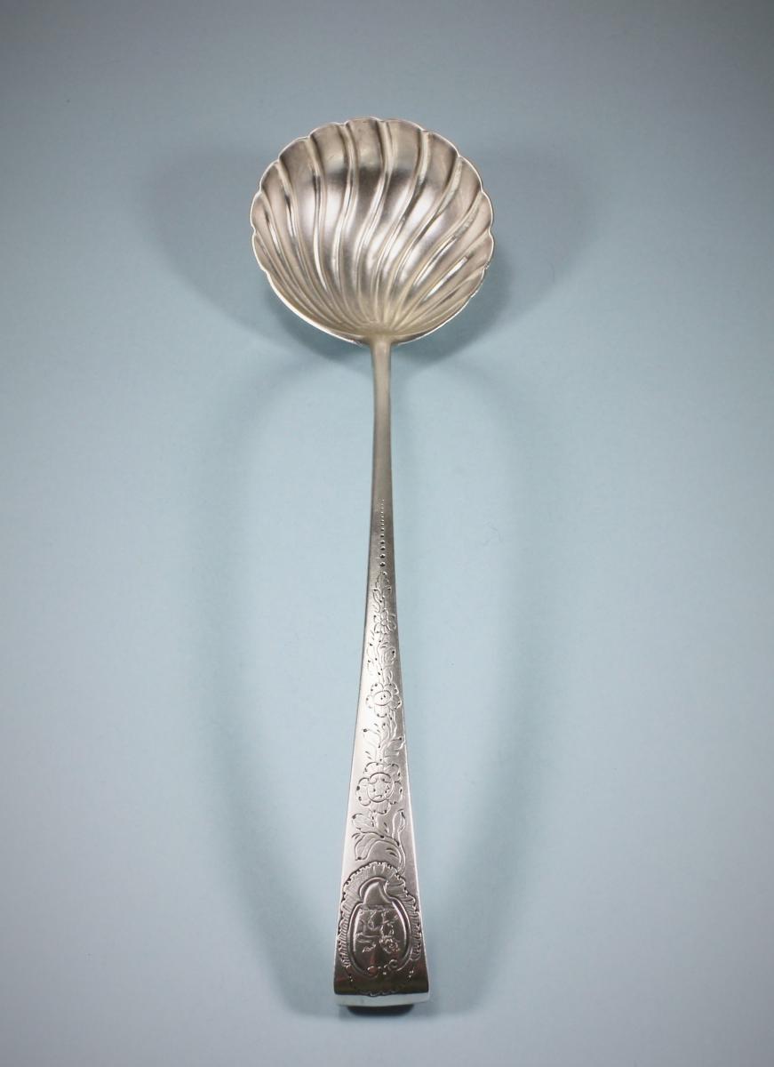 GEORGE III IRISH Sterling Silver Hook End Soup Ladle by John Loughlin. Dublin 1765.