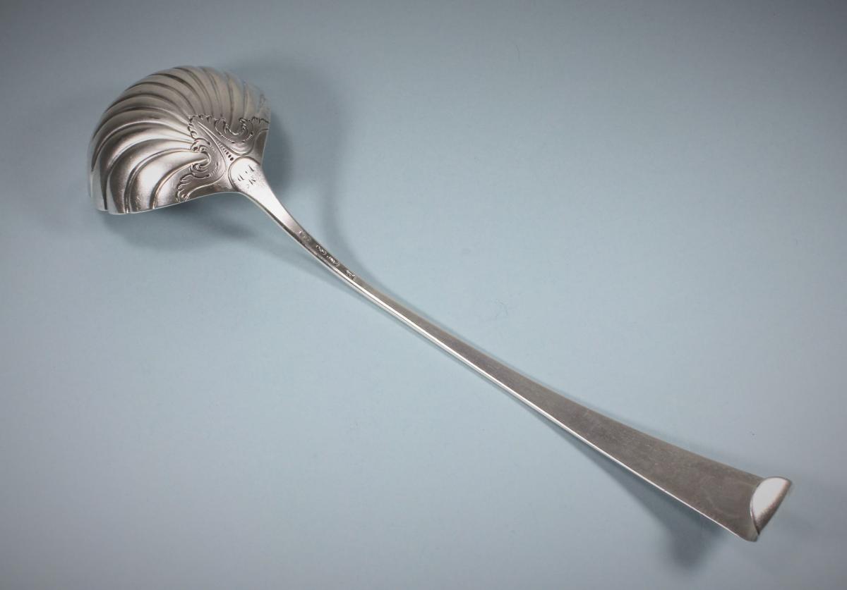 GEORGE III IRISH Sterling Silver Hook End Soup Ladle by John Loughlin. Dublin 1765.