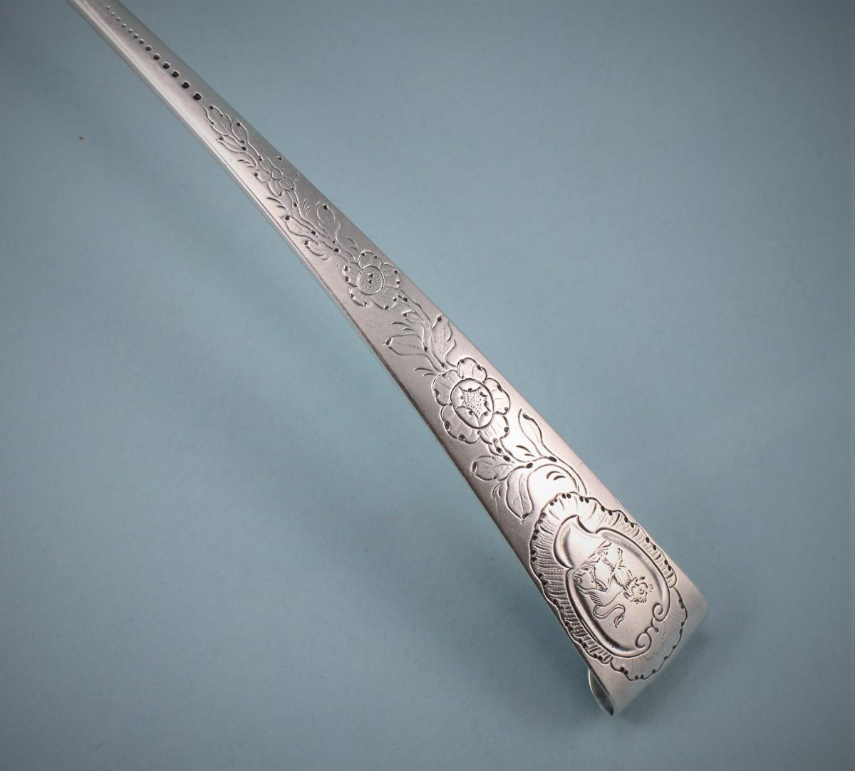 GEORGE III IRISH Sterling Silver Hook End Soup Ladle by John Loughlin. Dublin 1765.