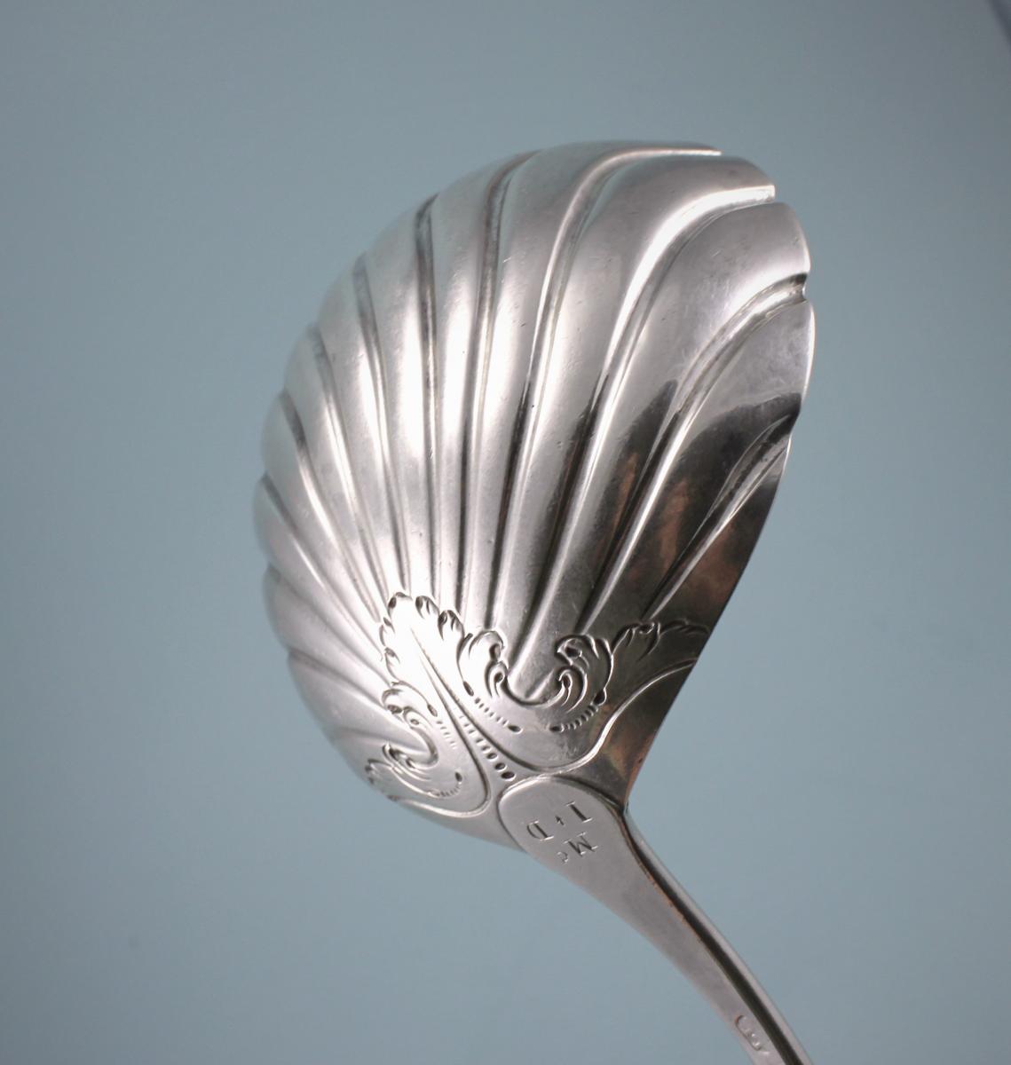 GEORGE III IRISH Sterling Silver Hook End Soup Ladle by John Loughlin. Dublin 1765.