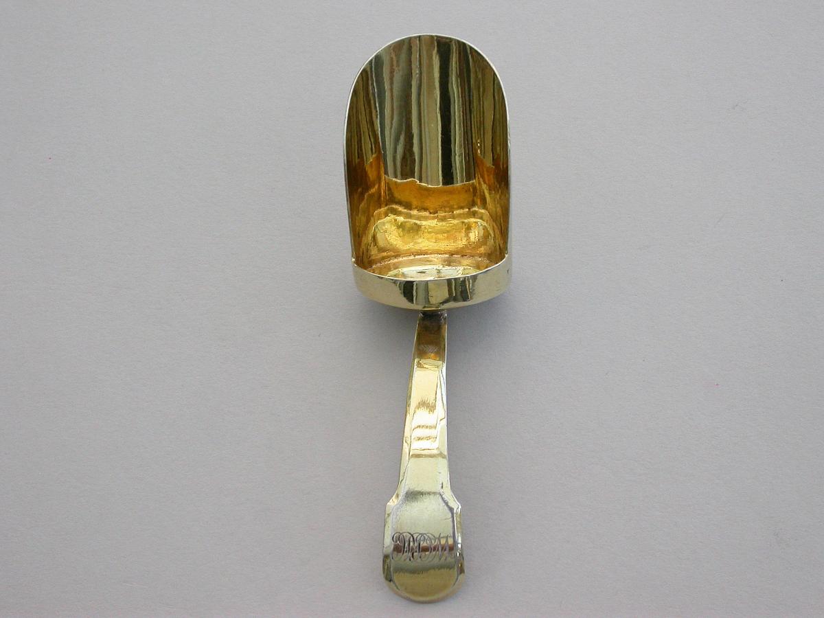 George III Silver Gilt 'Scoop' Caddy Spoon