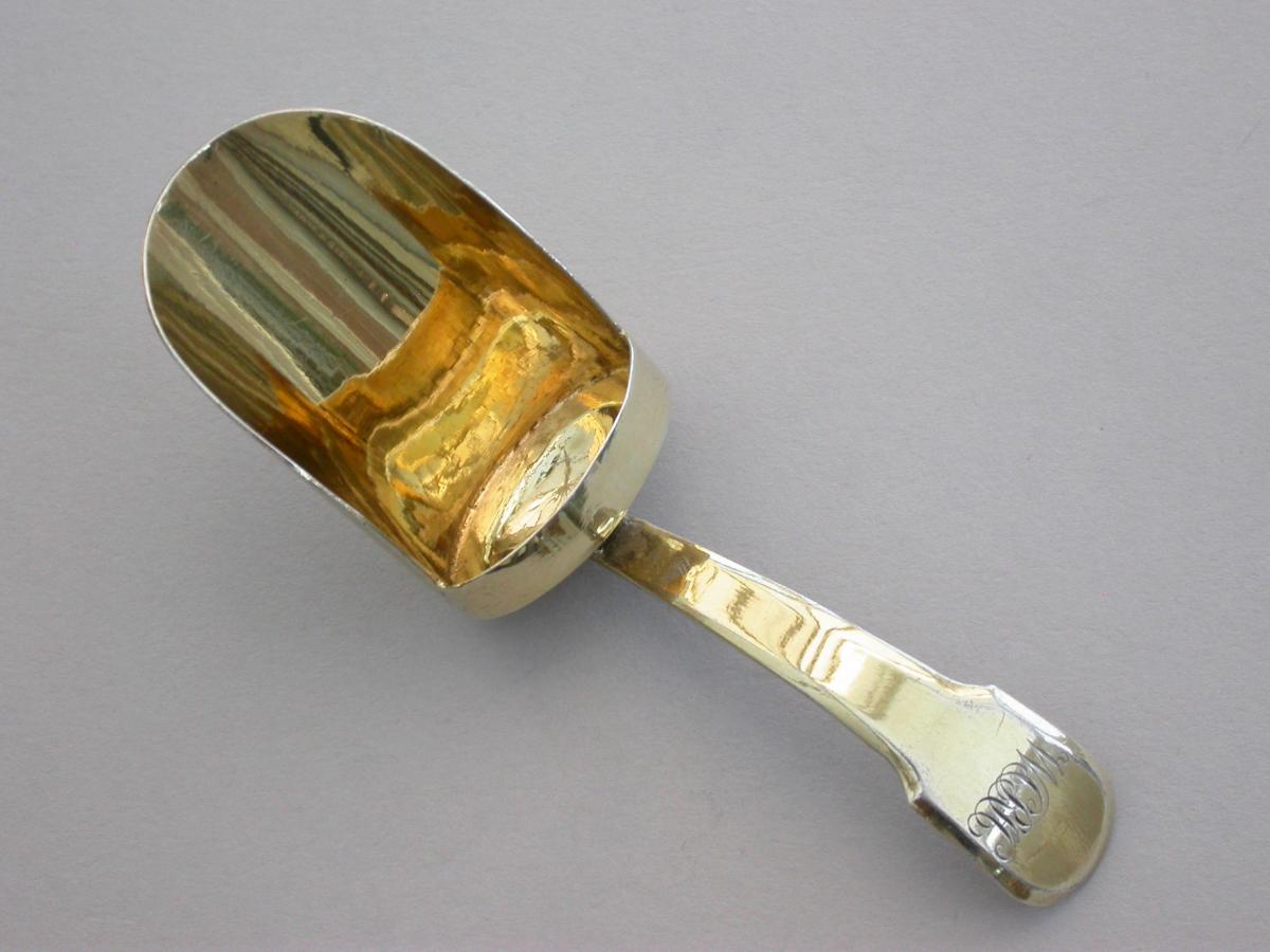 George III Silver Gilt 'Scoop' Caddy Spoon