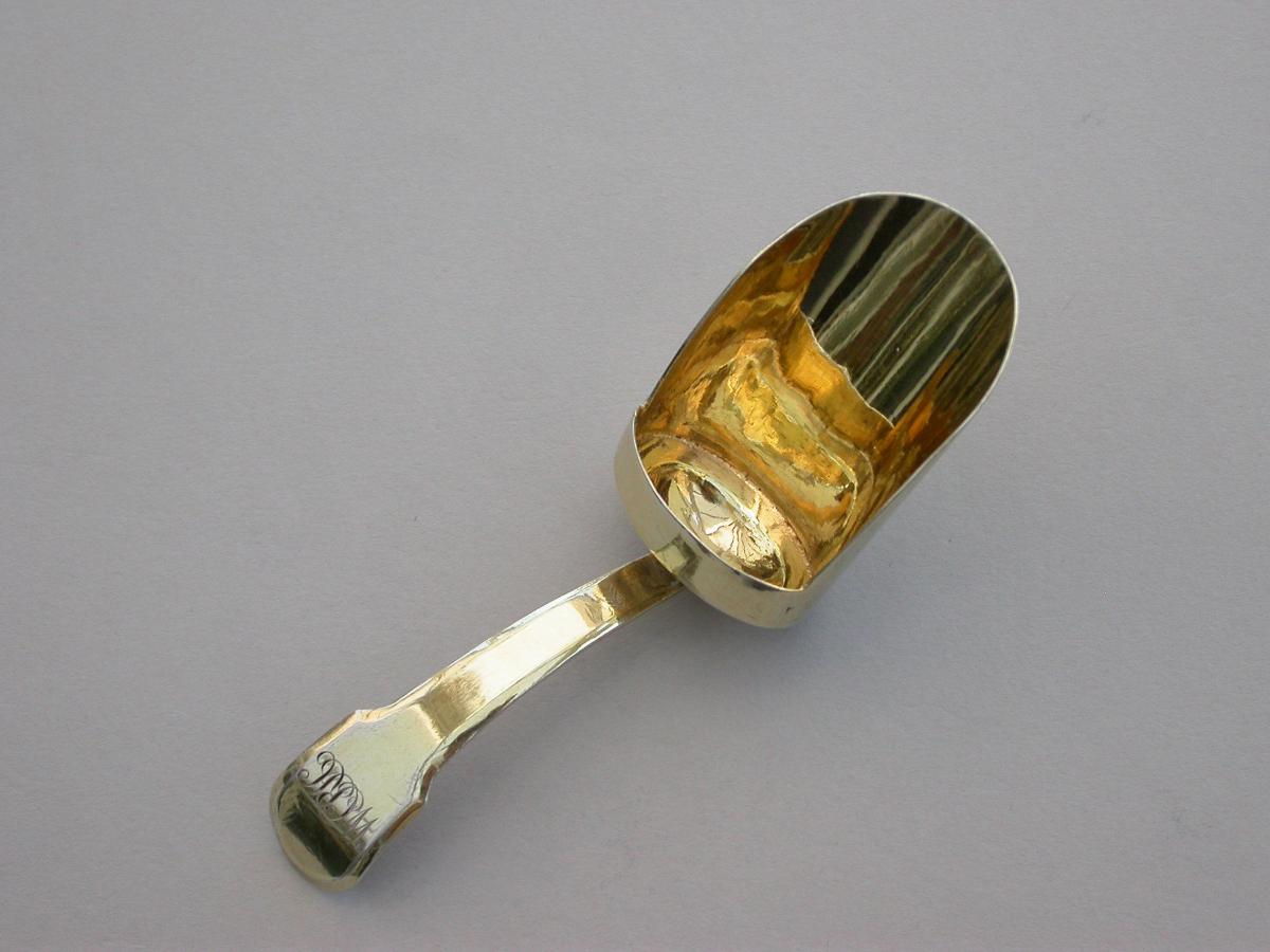 George III Silver Gilt 'Scoop' Caddy Spoon