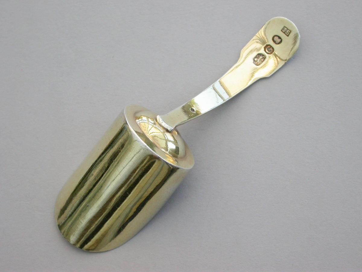 George III Silver Gilt 'Scoop' Caddy Spoon