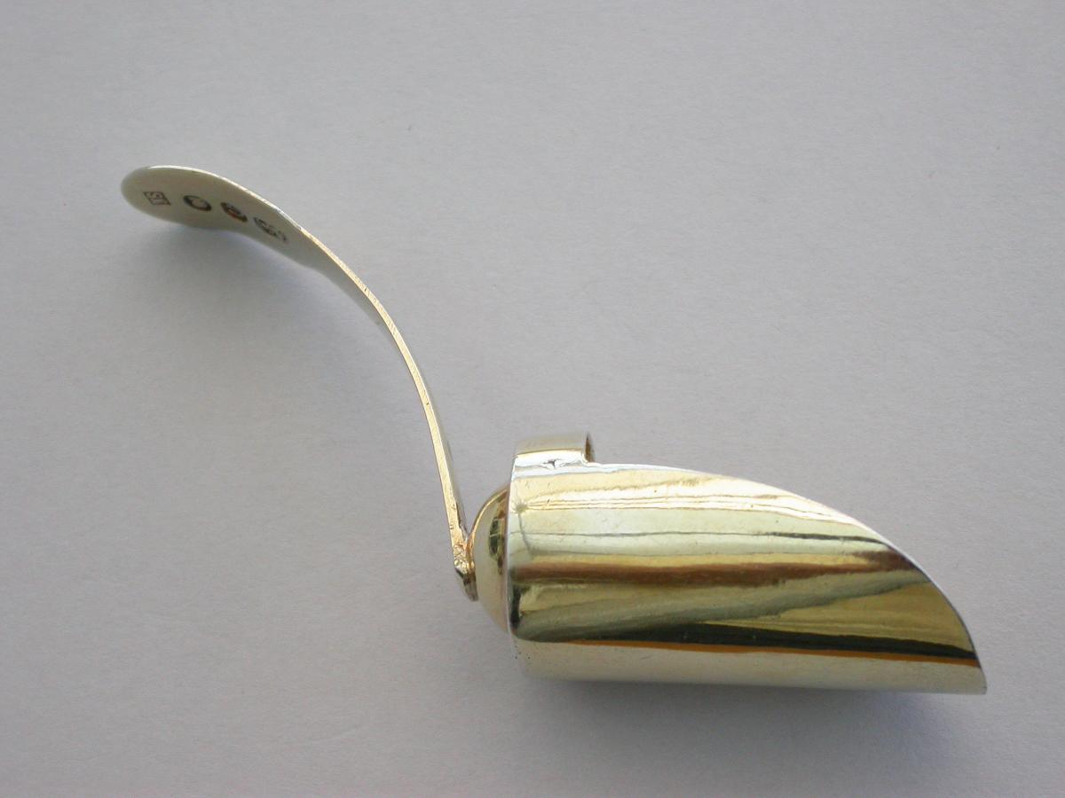 George III Silver Gilt 'Scoop' Caddy Spoon