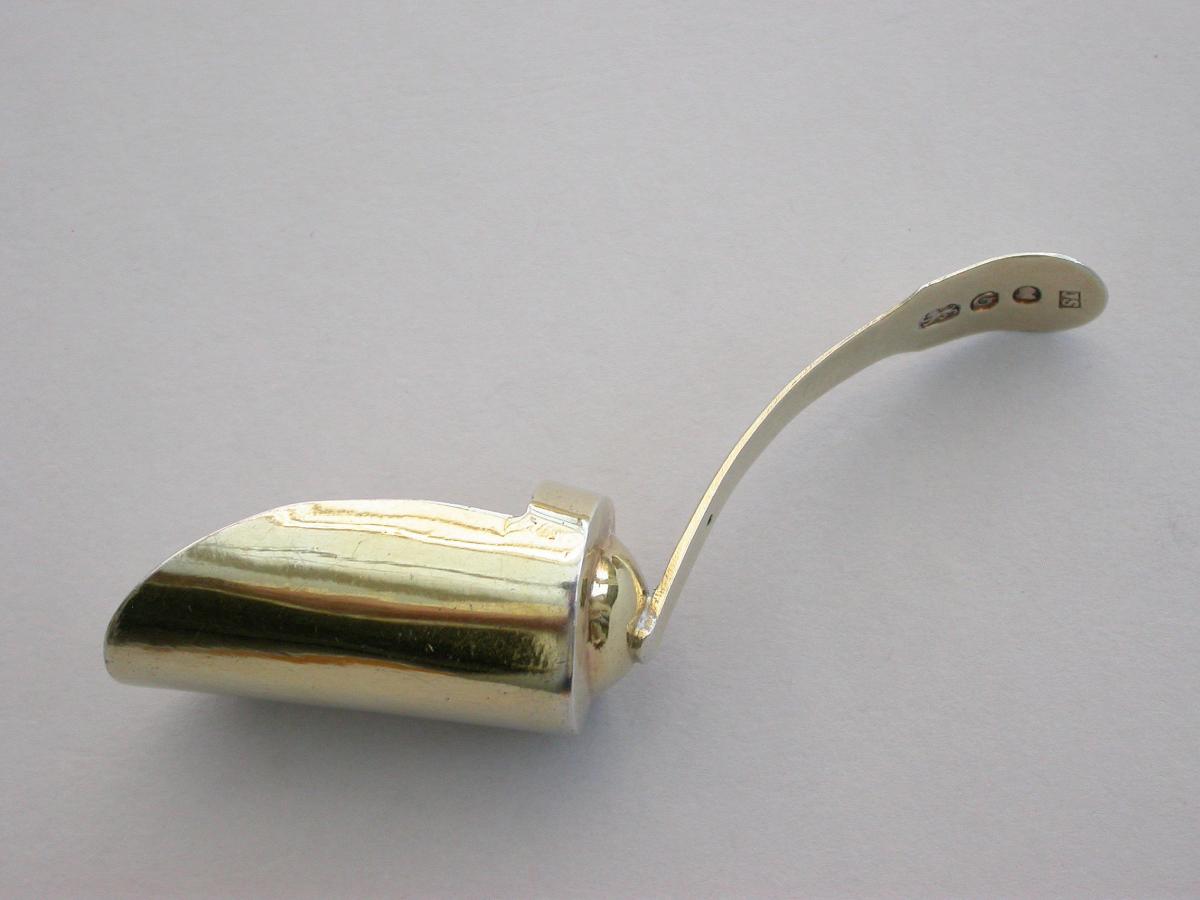 George III Silver Gilt 'Scoop' Caddy Spoon