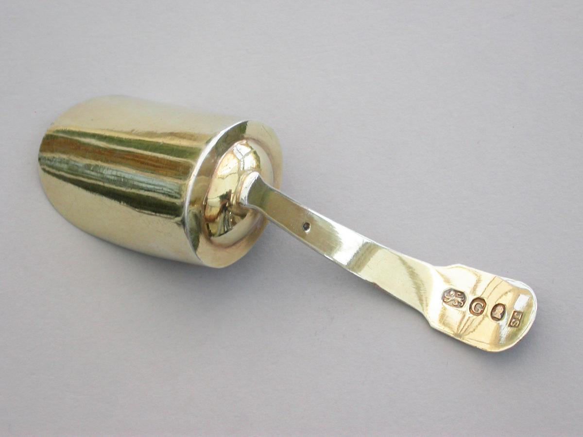 George III Silver Gilt 'Scoop' Caddy Spoon