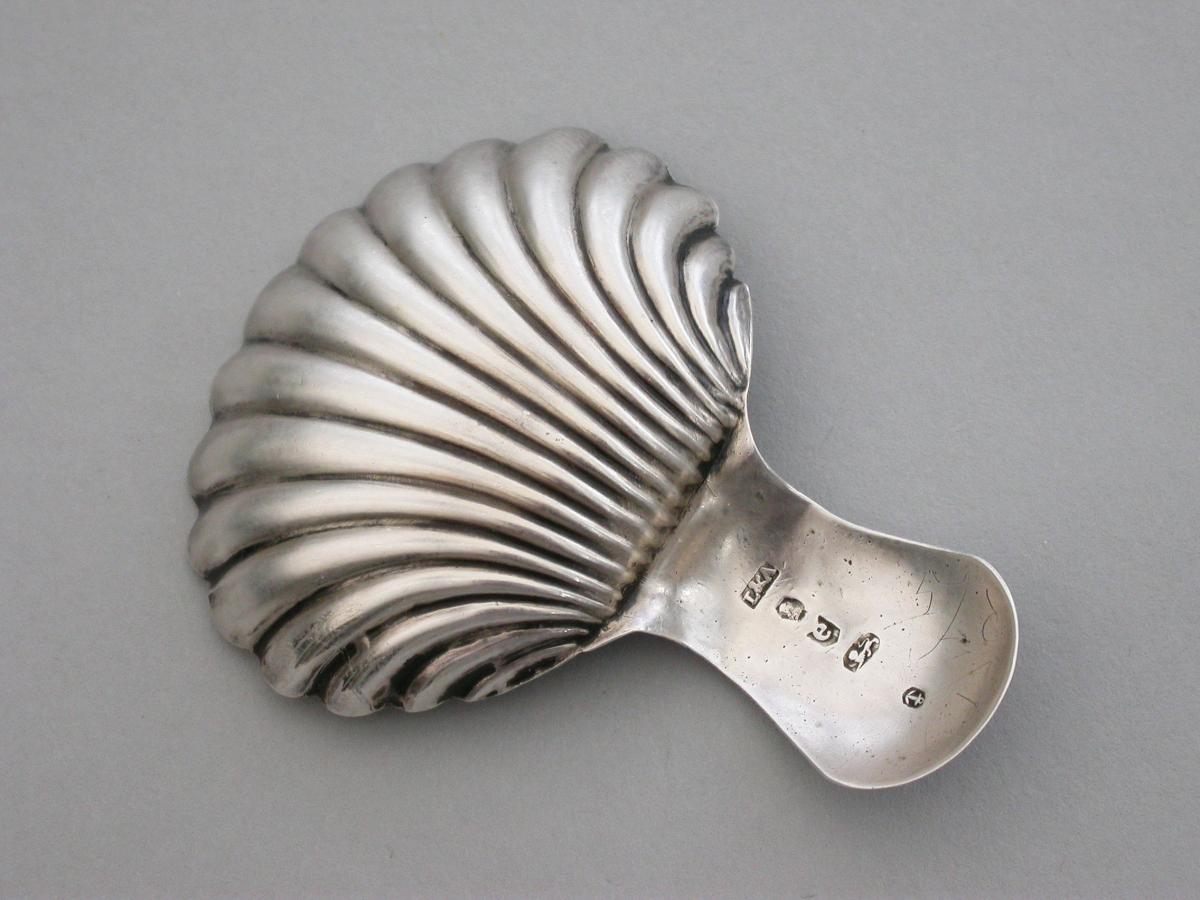 Small George III Silver 'Scallop Shell' Caddy Spoon