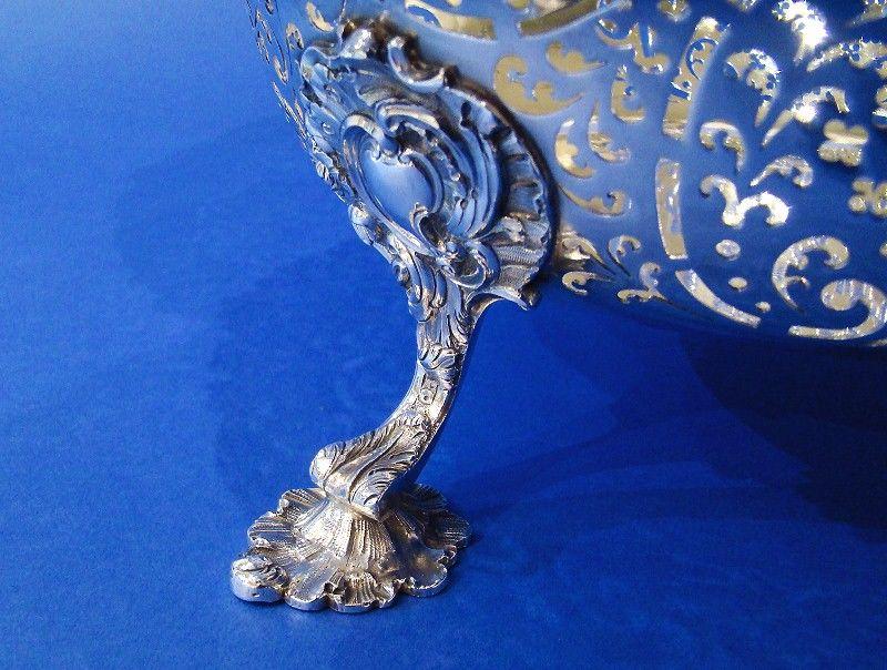 George II Silver Large Hand-Pierced Swing-Handle Basket