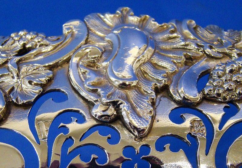 George II Silver Large Hand-Pierced Swing-Handle Basket