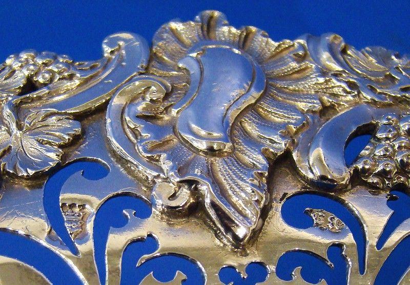 George II Silver Large Hand-Pierced Swing-Handle Basket