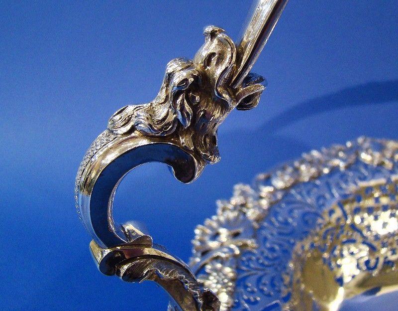 George II Silver Large Hand-Pierced Swing-Handle Basket