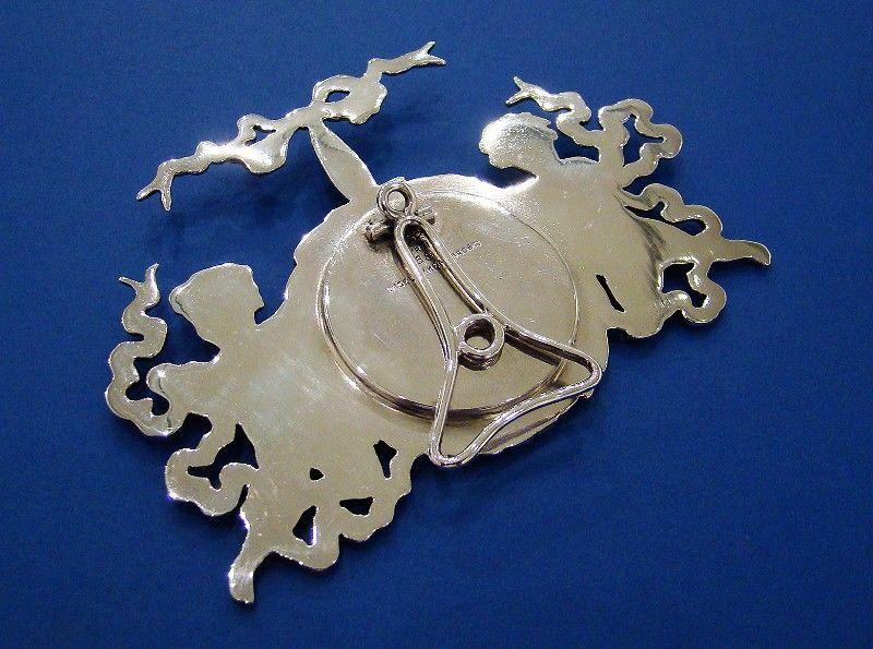 American Silver 'Cherubs' Fob Watch Stand Made by Bigelow, Kennald & Co Boston c.1885