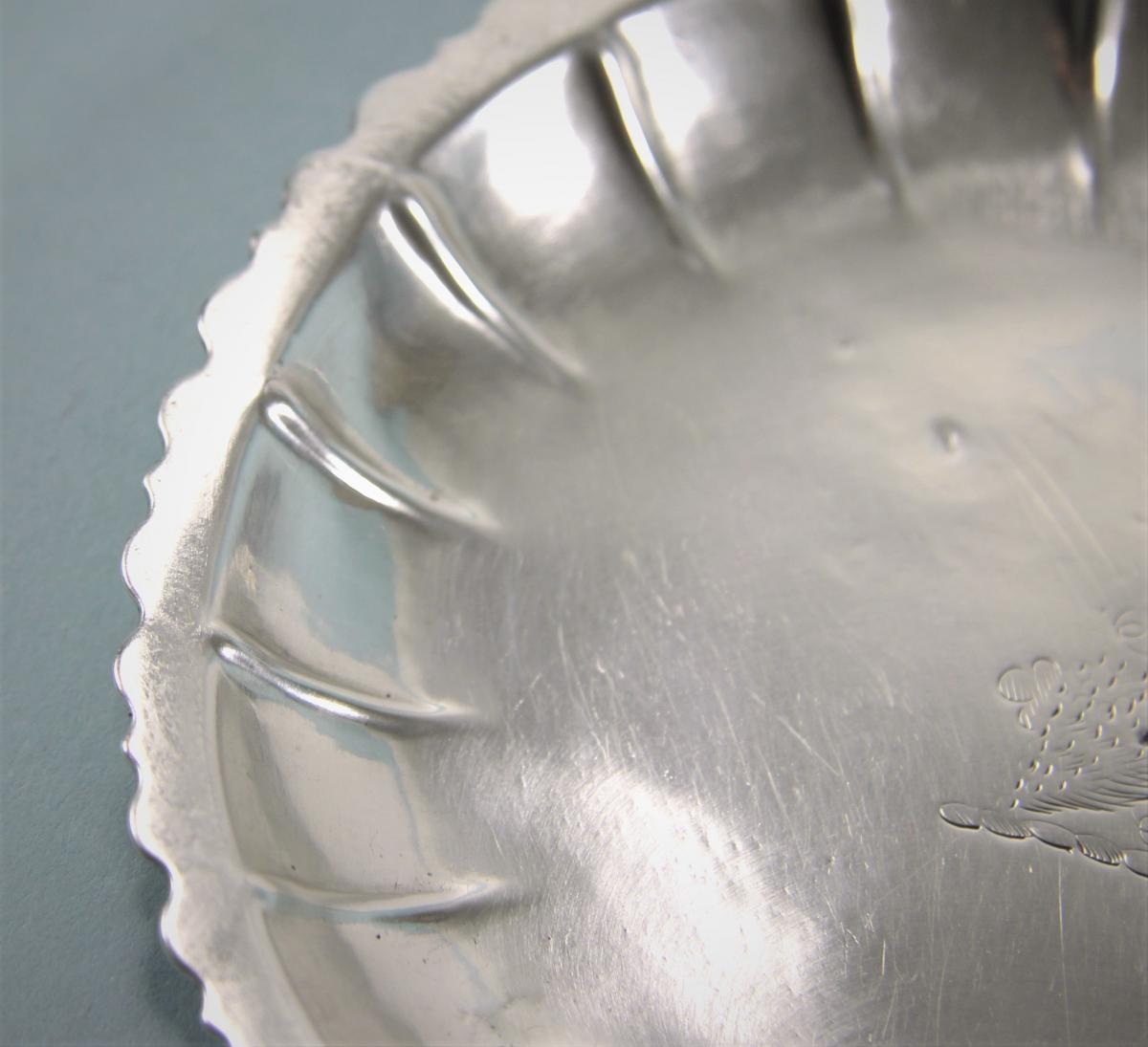 GEORGE III Sterling Silver Small Dish by James Warren. Dublin circa 1760