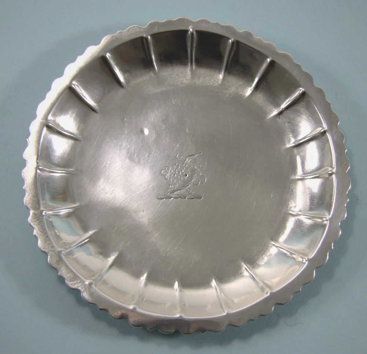 GEORGE III Sterling Silver Small Dish by James Warren. Dublin circa 1760