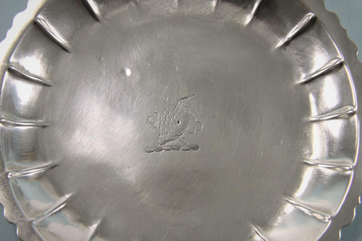 GEORGE III Sterling Silver Small Dish by James Warren. Dublin circa 1760