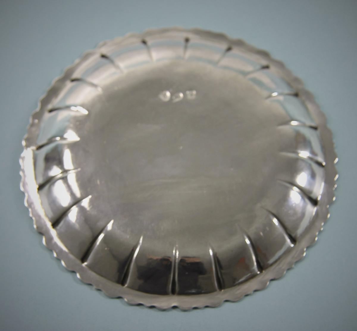 GEORGE III Sterling Silver Small Dish by James Warren. Dublin circa 1760