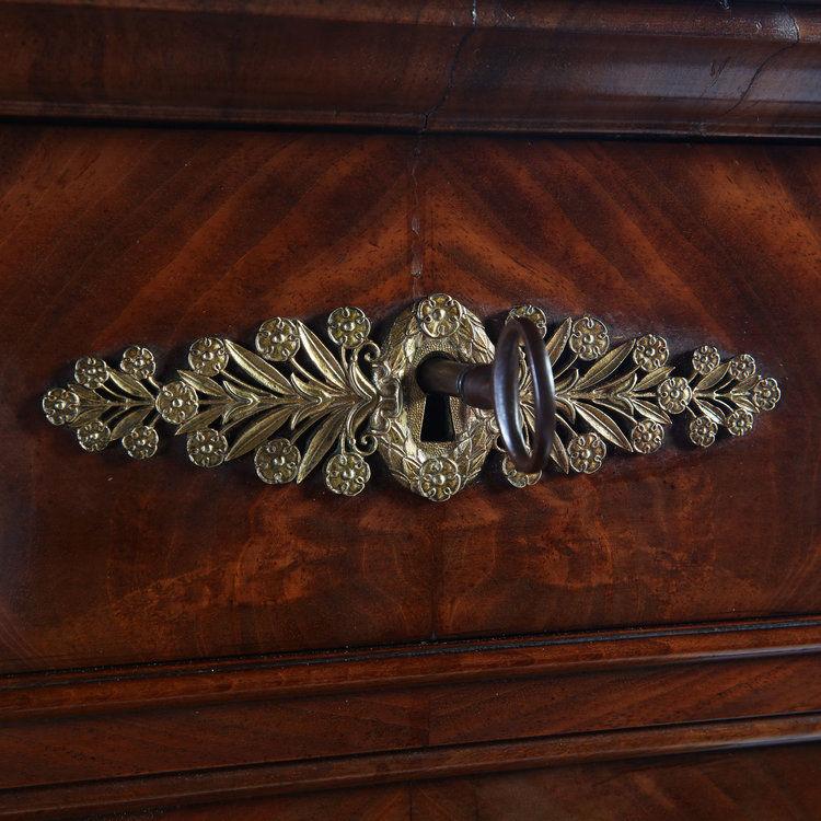 A FLAME MAHOGANY SECRETAIRE A ABATTANT