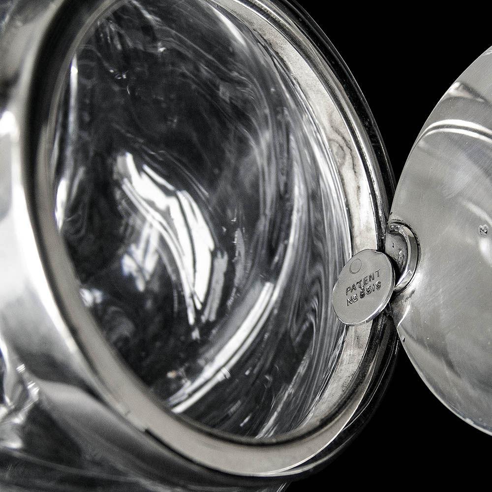 Victorian Antique Silver Mounted Glass Bodied Biscuit Jar