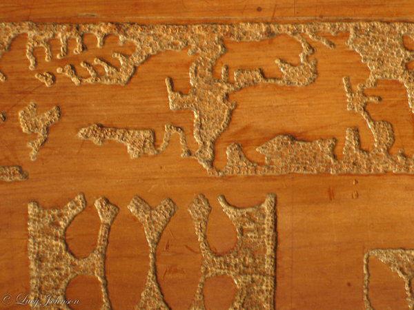 Large, museum-quality, late-16th century, cedar, Venetian, cassone on its original stand ; the sea creature ornament probably dr
