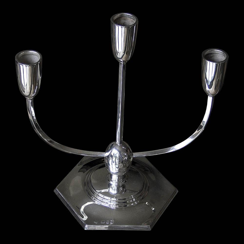 Pair of Art Deco 3 Light Candelabra