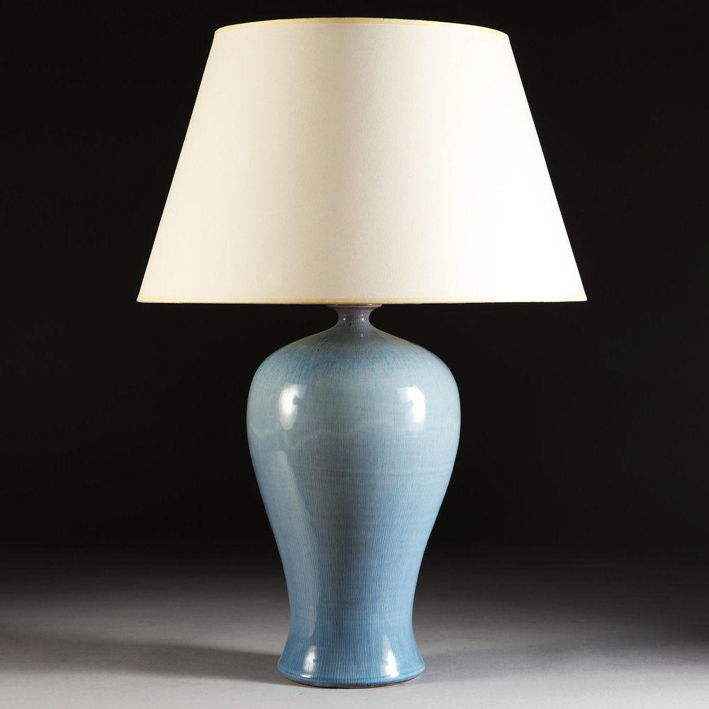 A Blue Glaze Mei Ping Vase as a Lamp