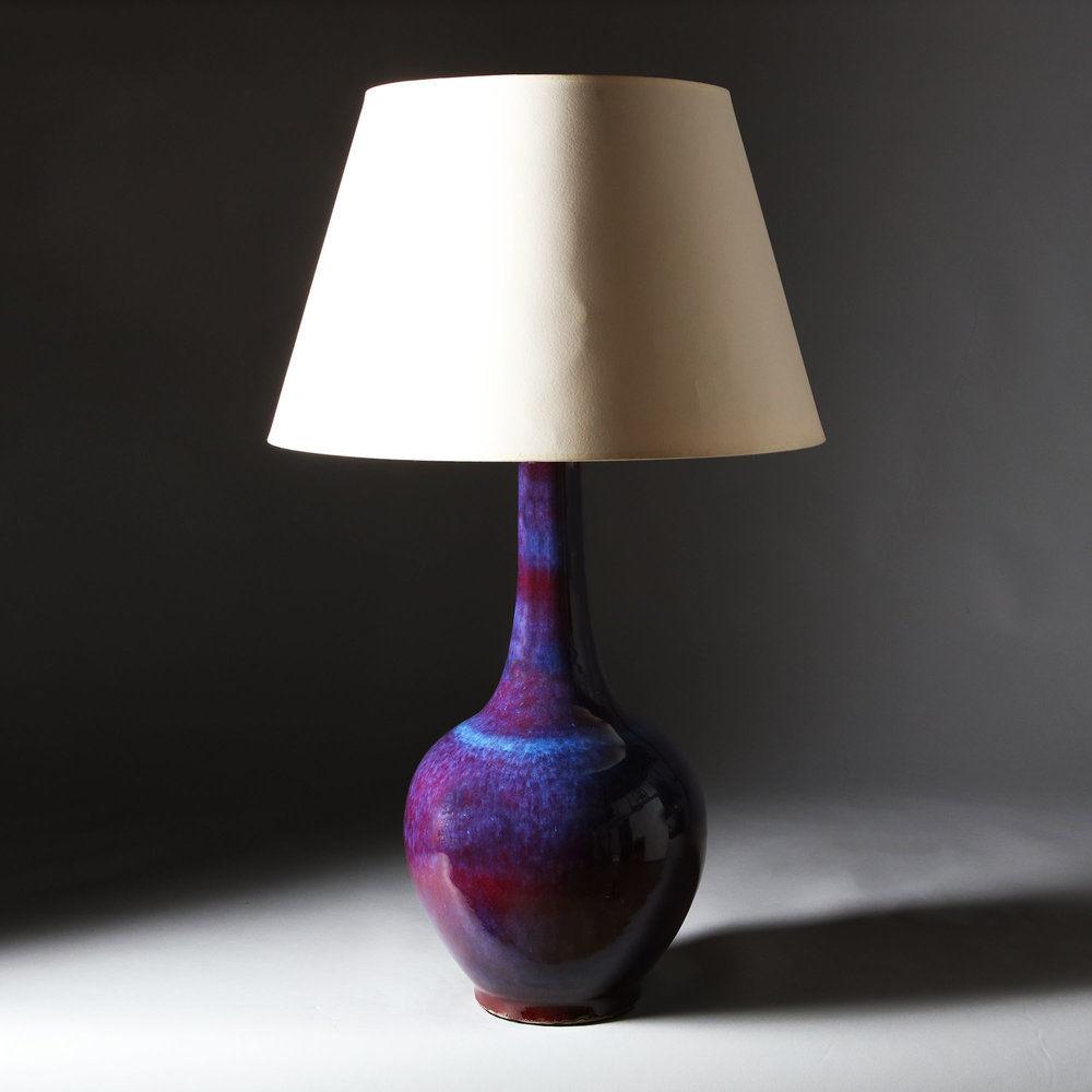 A Matched Pair of Large Flambe Vases