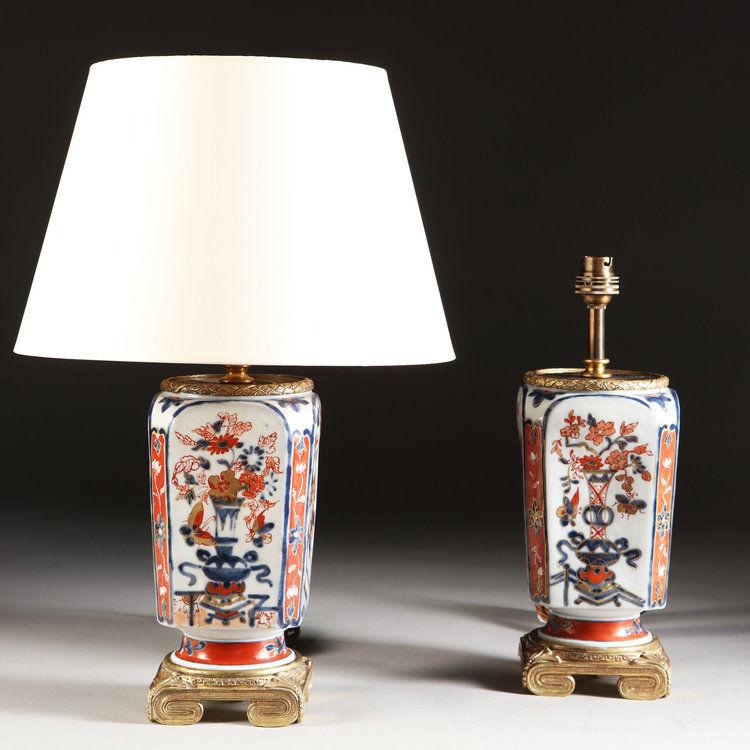 A Pair of Imari Lamps with Gilt Bronze Mounts