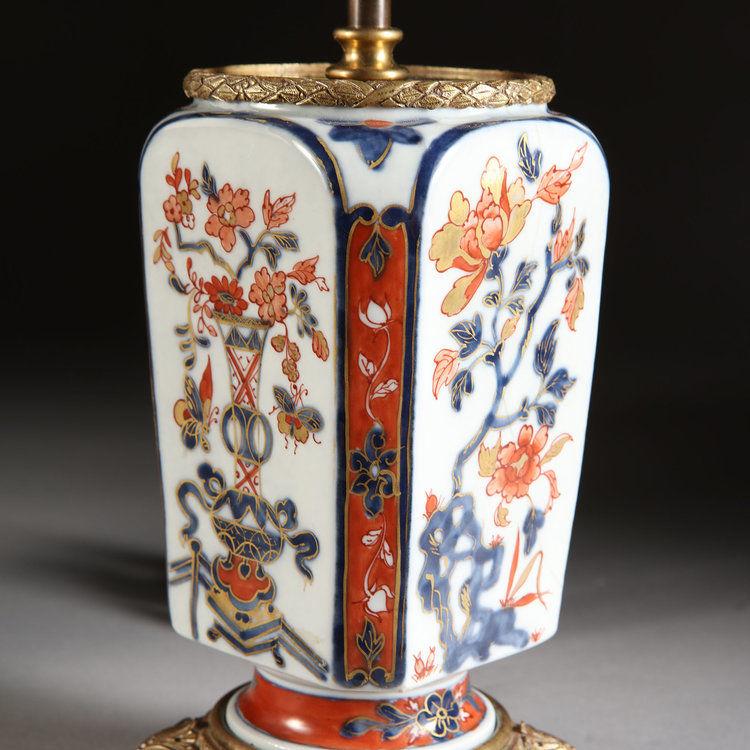 A Pair of Imari Lamps with Gilt Bronze Mounts