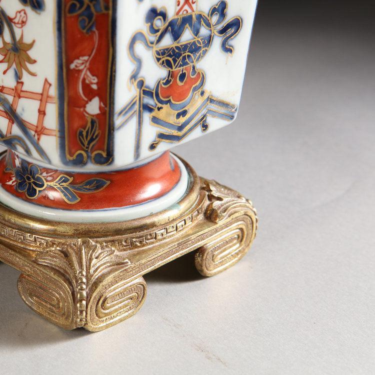 A Pair of Imari Lamps with Gilt Bronze Mounts