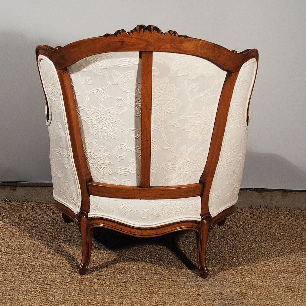 Pair of mid 19th Century Upholstered French Fauteuils
