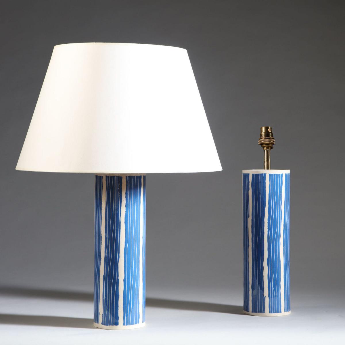 A Pair of Blue and White Studio Pottery Vases