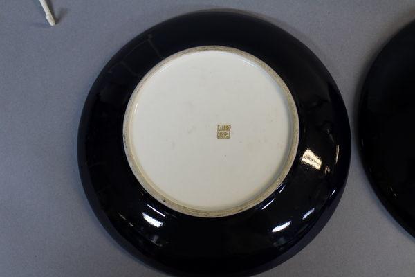 A pair of kinkozan satsuma plates