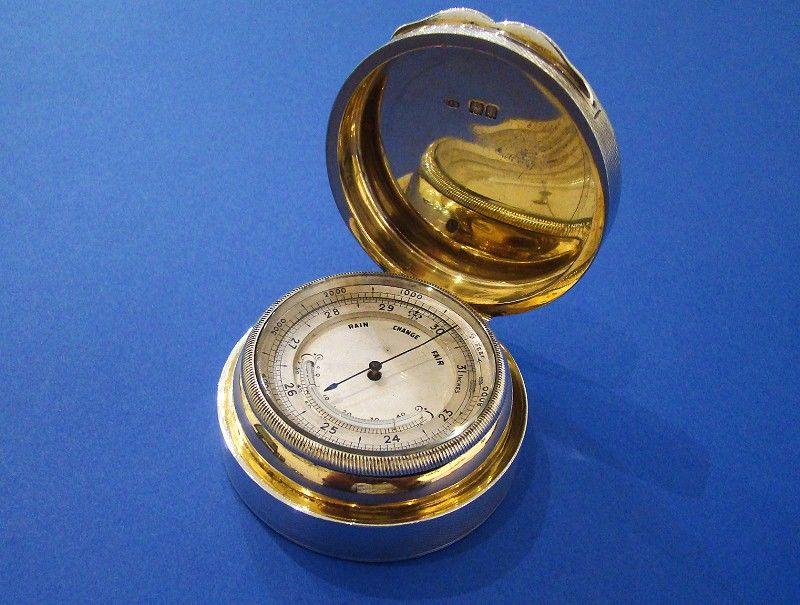 Edwardian Silver Barometer, Thermometer & Altimeter