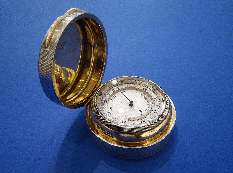 Edwardian Silver Barometer, Thermometer & Altimeter