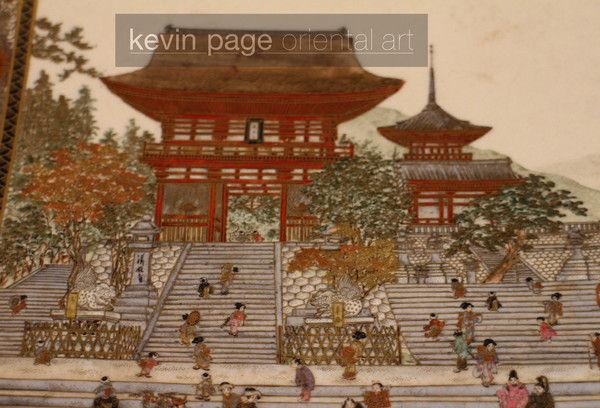 japanese satsuma plate of a shinto temple