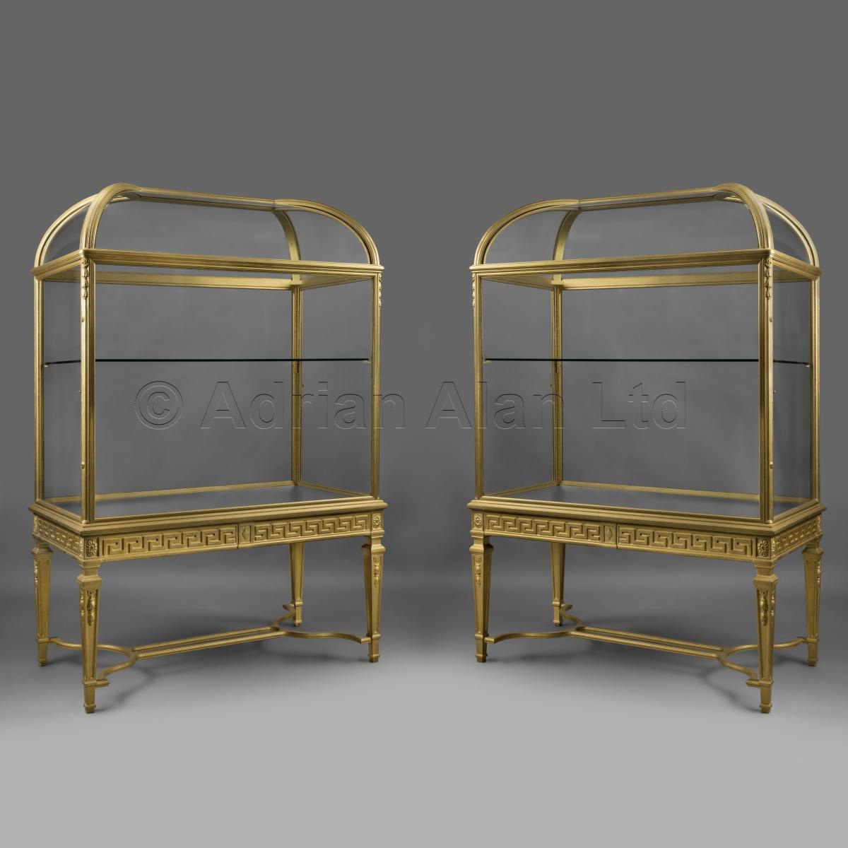Pair of Giltwood Display Cabinets ©AdrianAlanLtd