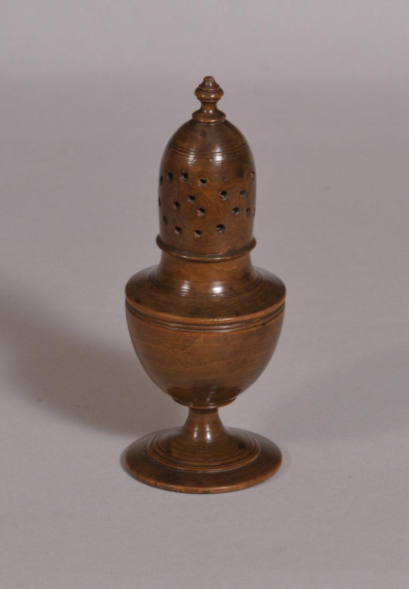 S/3575 Antique Treen Georgian Sycamore Muffinier