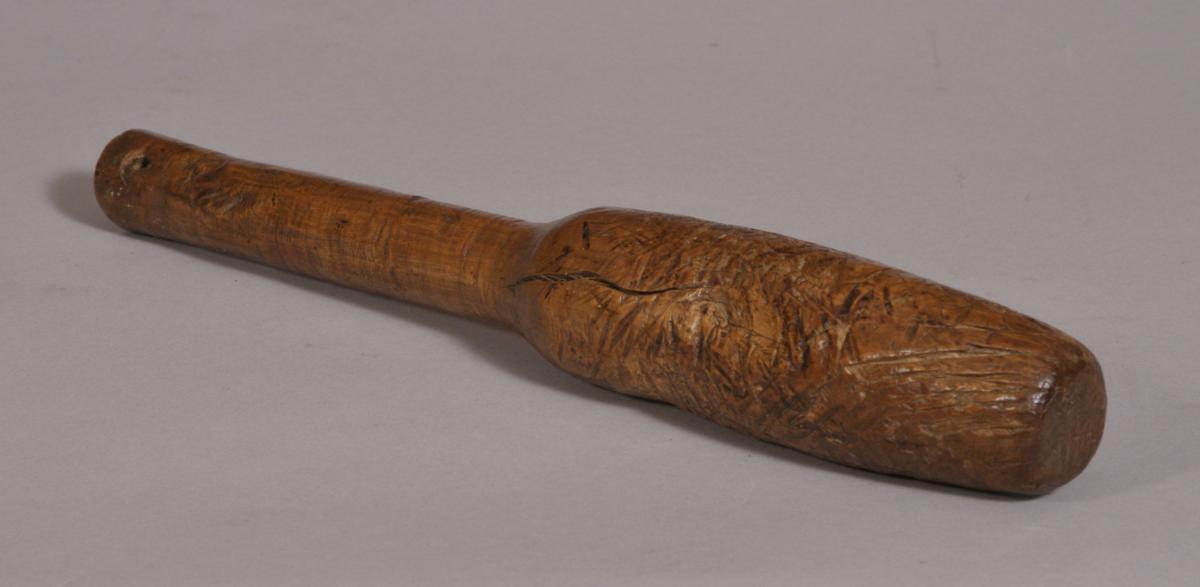 S/3576 Antique Treen Georgian Boxwood Fleam Mallet