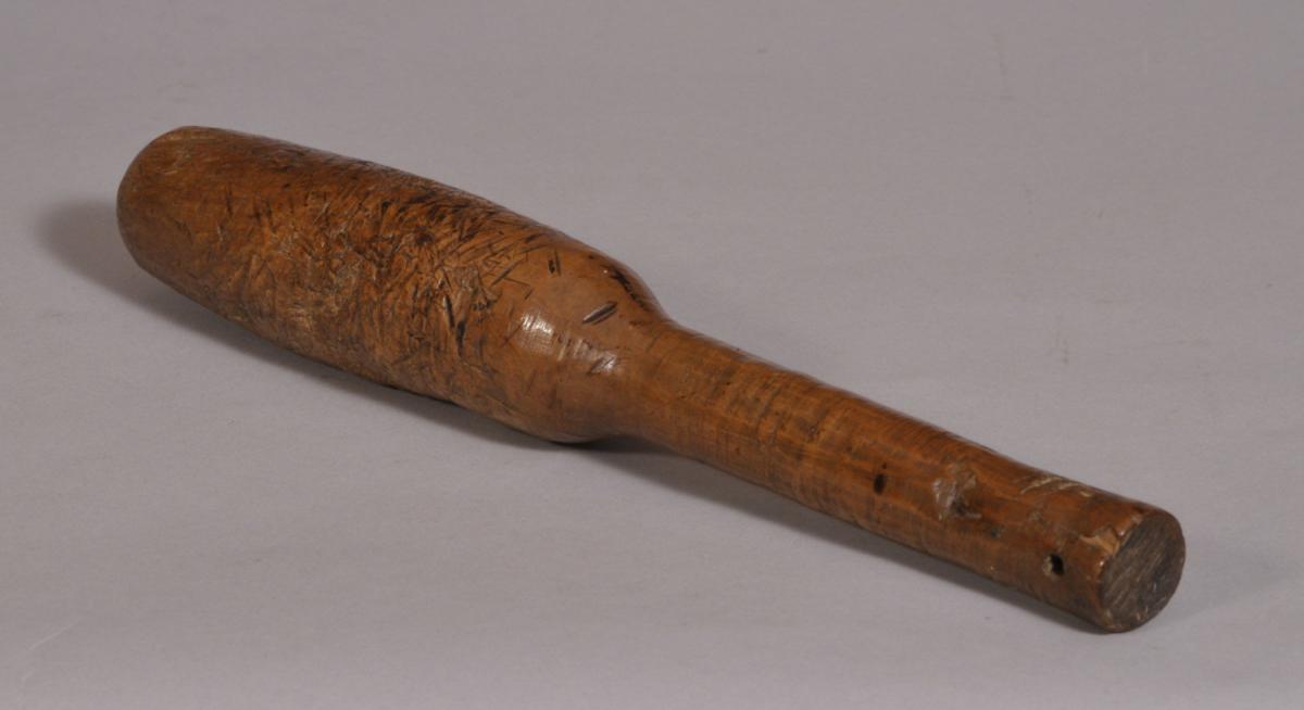 S/3576 Antique Treen Georgian Boxwood Fleam Mallet