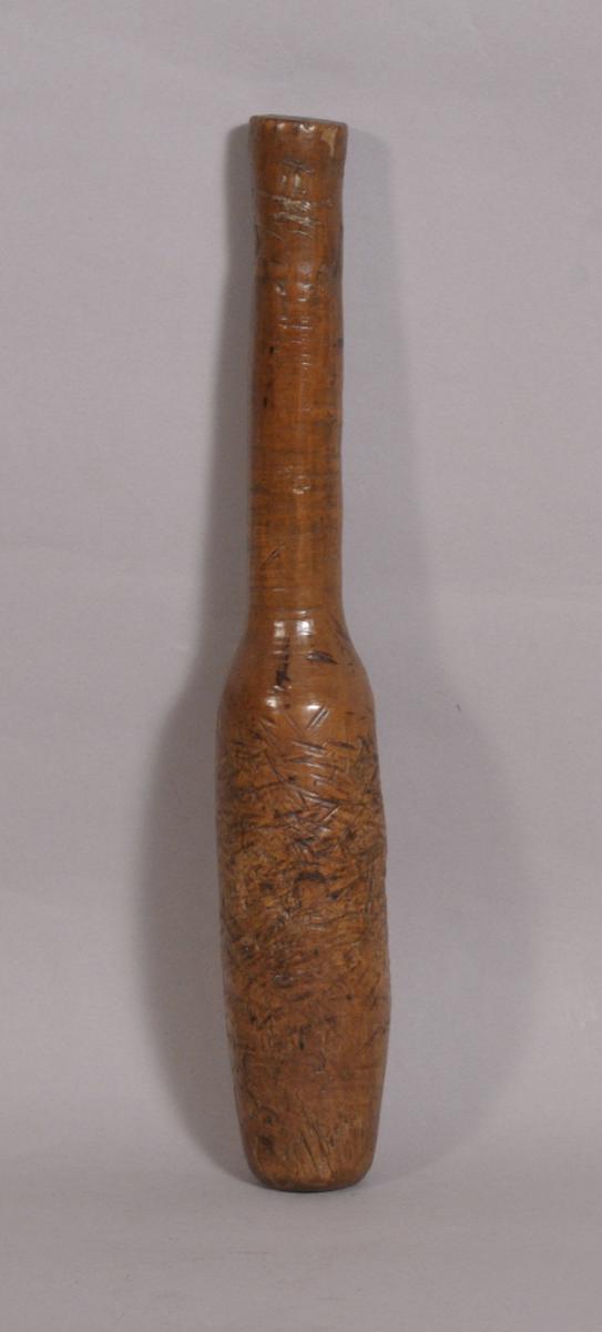 S/3576 Antique Treen Georgian Boxwood Fleam Mallet