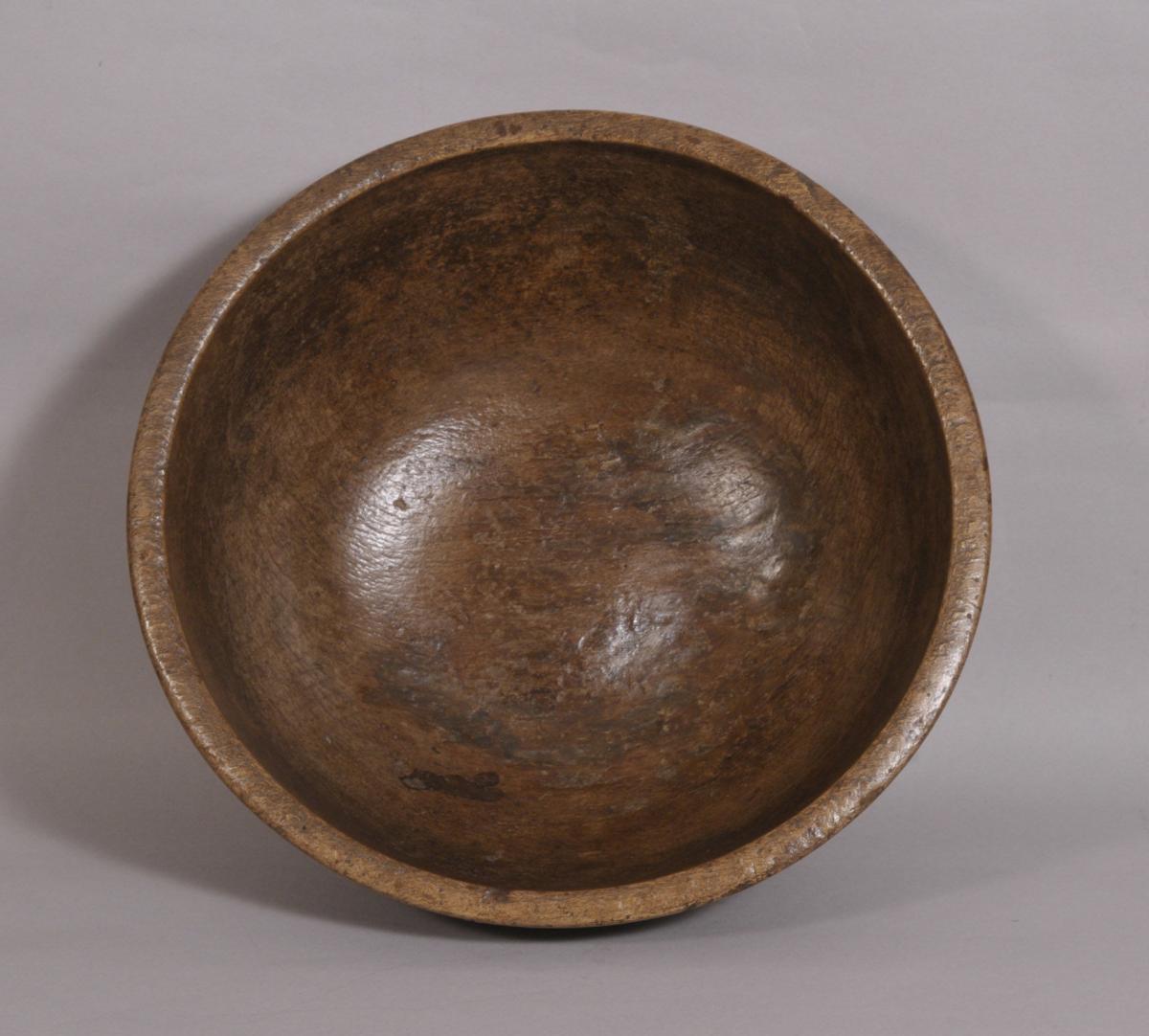 S/3577 Antique Treen 19th Century Sycamore Bowl