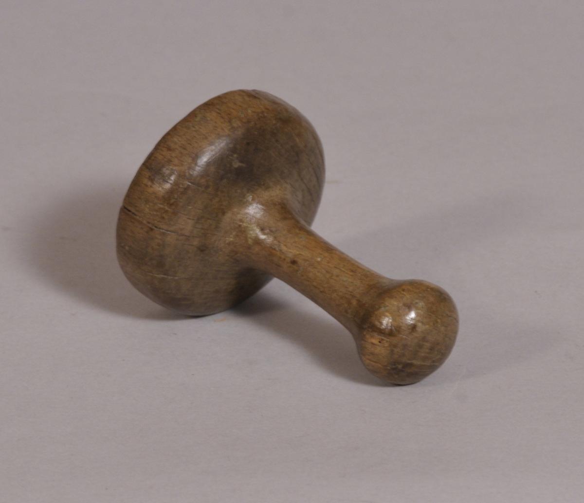 S/3584 Antique Treen 19th Century Sycamore Butter Stamp