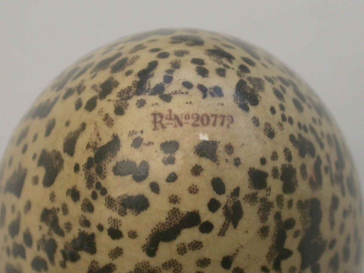Victorian Silver & MacIntyre Ceramic Magpies Egg Scent Bottle