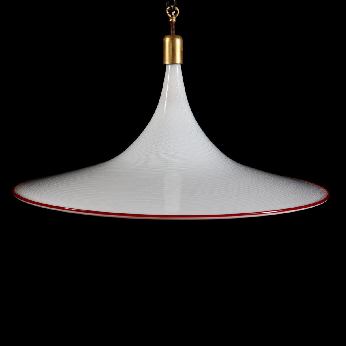 A White Murano Glass Hanging Light
