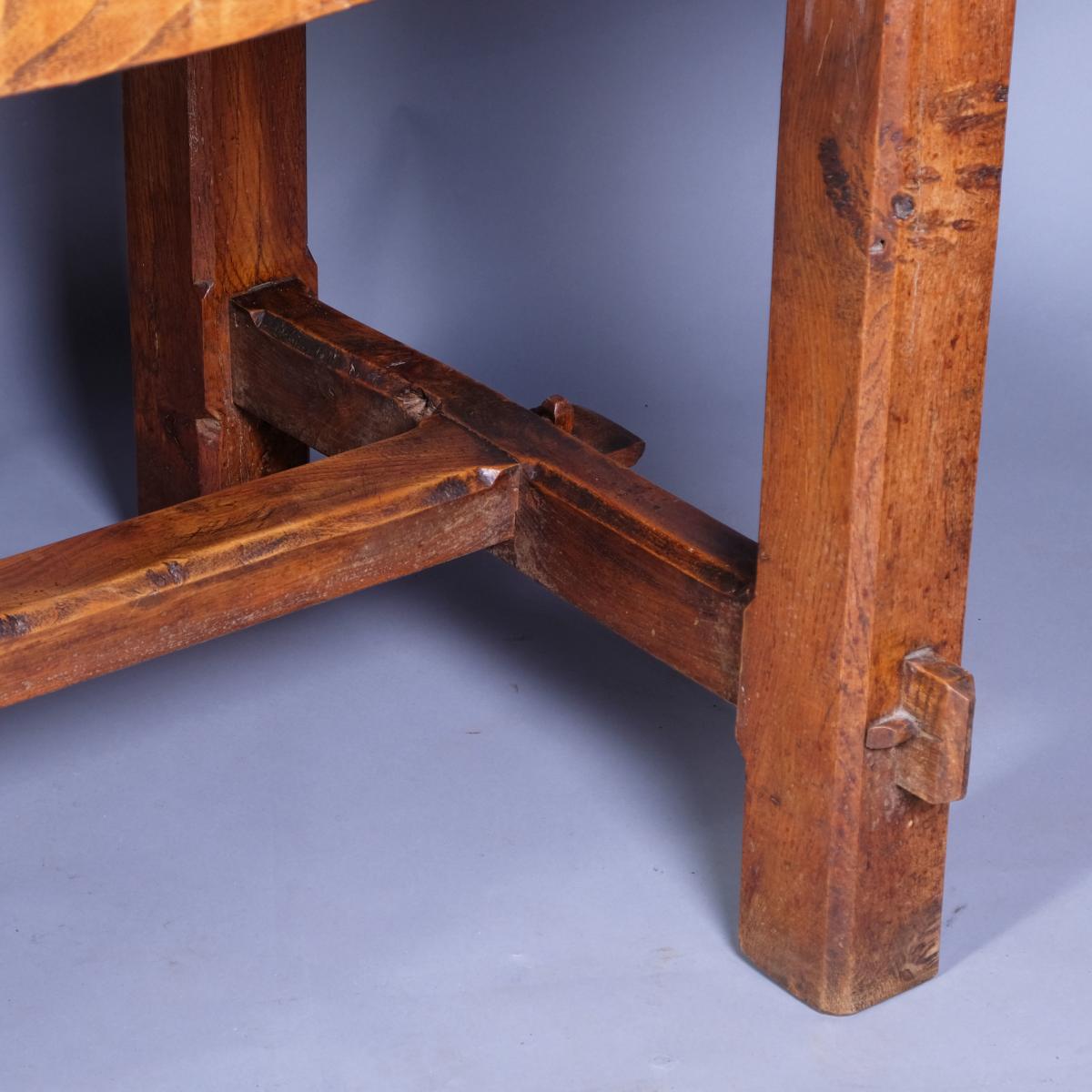 19th Century French Elm Refectory Table