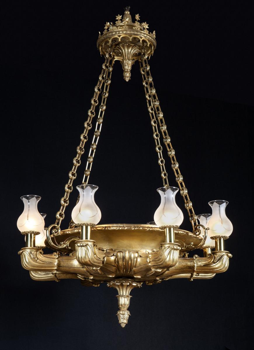 Regency Period Giltwood Chandelier of Spectacular Proportions